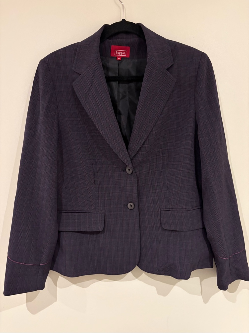 Empowering Classy Women's Dark Purple Plaid Blazer